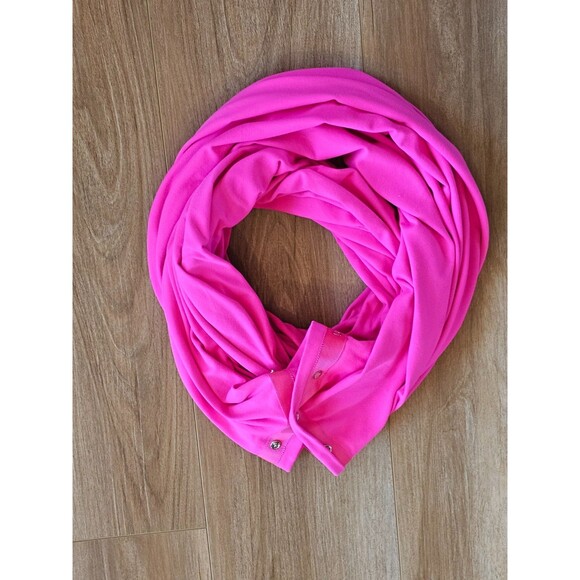 Lululemon Vinyasa Infinity Scarf Bright Pink Wrap Multi-Way Multiple Wear EUC - Picture 3 of 4